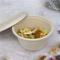 Biodegradable Disposable bagasse sugar cane soup blows 32 oz (930ml) round bowl bagasse lid